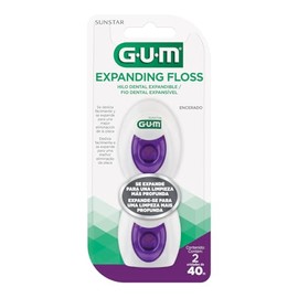 GUM - Hilo Dental Expanding con Tecnología Expansiva para Limpieza Profunda y Suave - Cobertura Completa, Gentil con Encías Sensibles - 2 Pack
