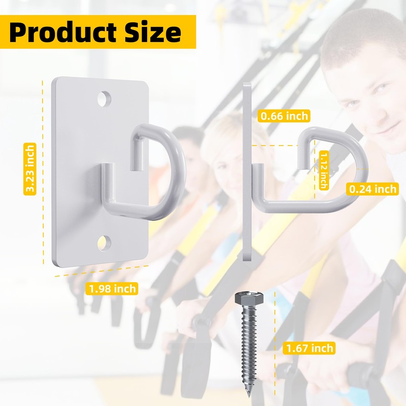 Wuno Shop 3 Pcs Wall Anchors for Resistance Bands, Wall