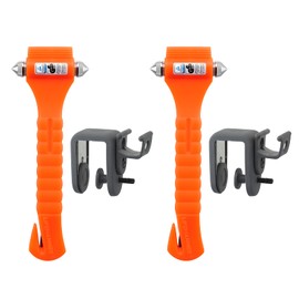 LifeHammer Brand Car Safety Hammer, The Original Emergency Escape and Rescue Tool with Seatbelt Cutter, Made in The Netherlands, Orange (2-Pack)