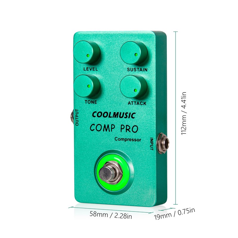COOLMUSIC Compressor Effect Pedal True Bypass Guitar Effect Pedals with