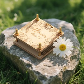 Wakhow Micro Flower Press Kit – 2.5" x 2.5" Mini Pocket-Sized Flower Presser | Small Portable Leaf & Plant Press for DIY Crafts, Art Projects & Nature Gifts