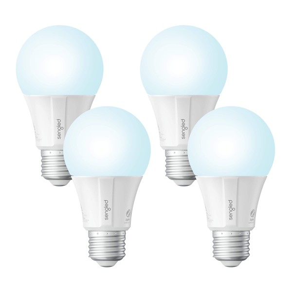 Sengled Zigbee Smart Light Bulbs, Smart Hub Required, Works with SmartThings and Echo with built-in Hub, Voice Control with Alexa and Google Home, Daylight 60W Equivalent A19 Alexa Light Bulb, 4 Pack