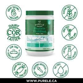 Pure-le Protein Water - Virtually Taste Free, Non-Thickening, All Natural, Zero Carbohydrate - 100% Grass-Fed Hydrolysed Whey Protein Isolate, Pastured Raised, Lactose-free, Hormone Free, Soy Free, GMO Free, Gluten Free - Made in Canada