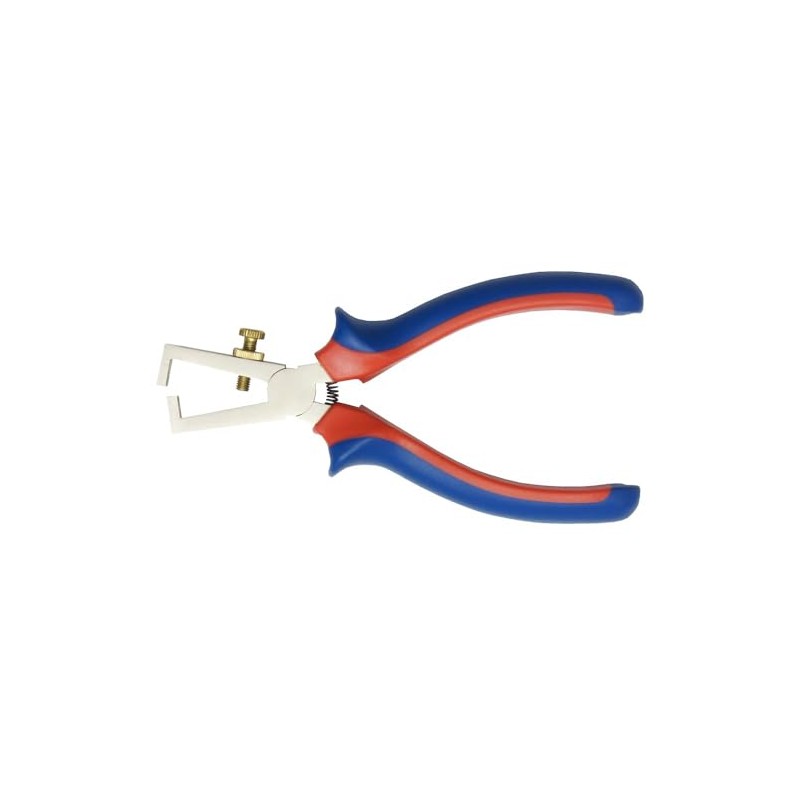 CON:P CPT178160 Wire Stripping Pliers with 2C-Handles, Silver/Blue/Red, 160 mm
