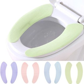 fogman Toilet Seat Cover, Paste Type, Washable, O/U Shape, 4 Colors, 12 Pairs Set of 24