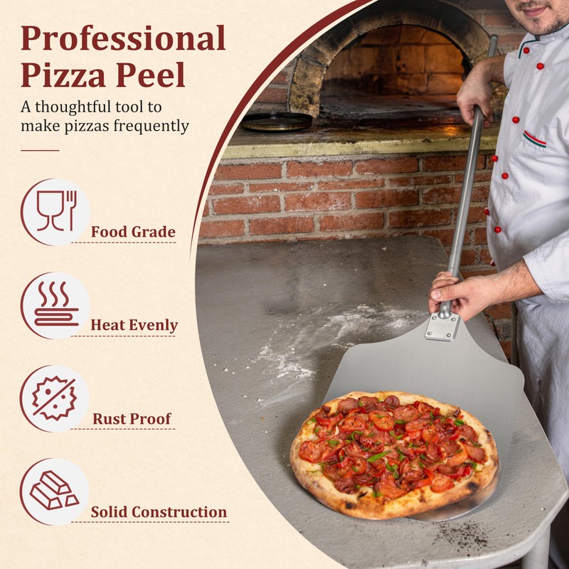 Pizza Peel, HaSteeL 12-Inch Pizza Turning Peel, Pizza Turner Paddle