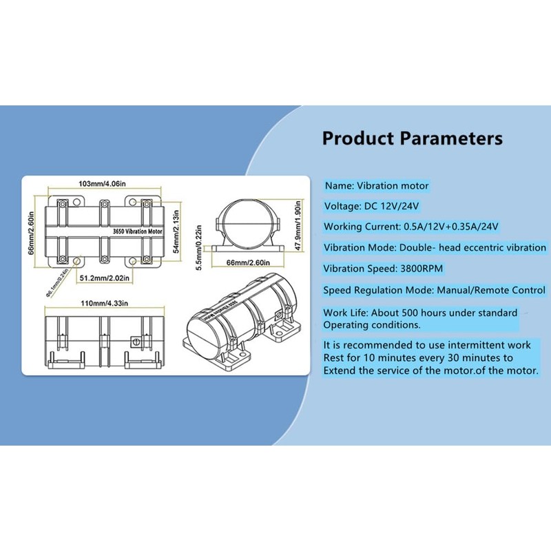 12V/24V DC Motor 3800rpm Strong vibration Industry Mini Vibration Motor