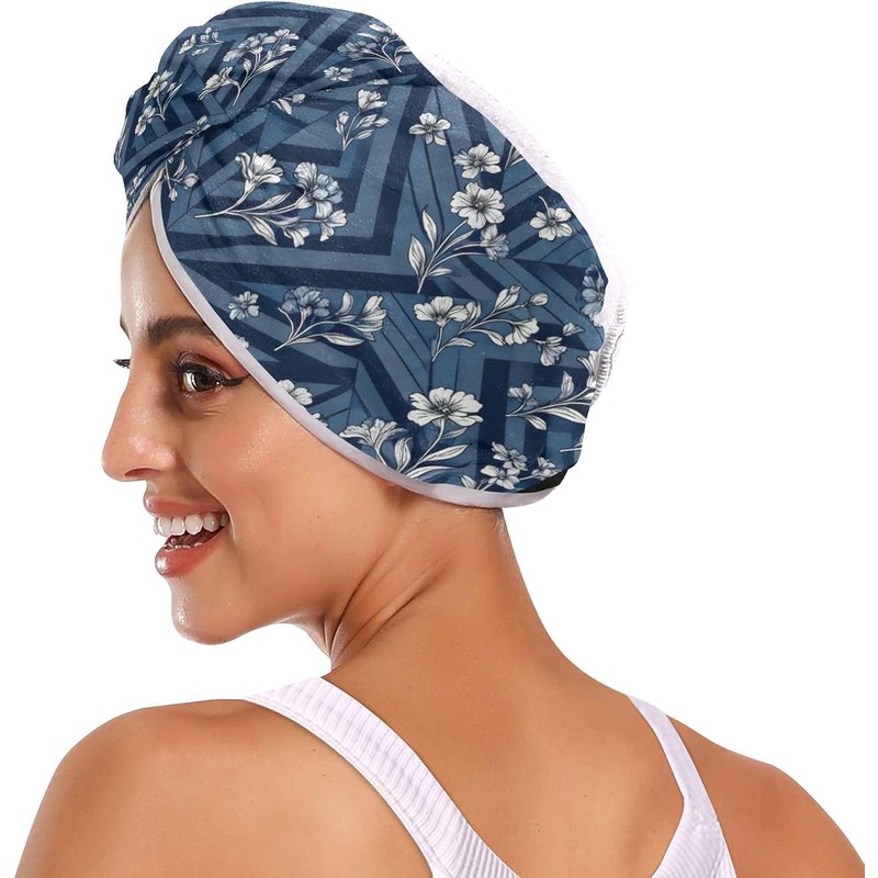 Fashion - Toalla de microfibra para el cabello con botones
