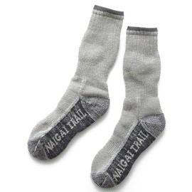 Naigui 90301028 Merino Wool Blend Mountain Climbing Trekking Socks, Crew Length, Pile Knitting, Men's, Women's,, 95.grey, 23.0-25.0 cm