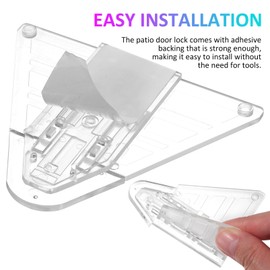 Gadpiparty 6pcs Sliding Door Lock for Boy Girl Safety Patio Door Lock Easy Installation for Versatile Use for Pets and Boys and Girls