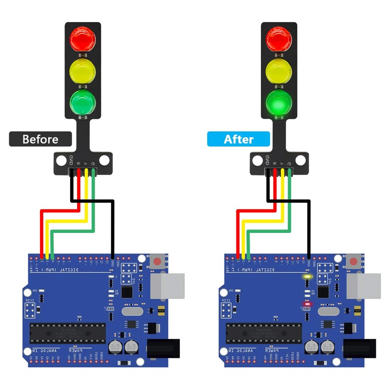 APKLVSR 8 x LED Traffic Light Module, 3.3-5 V, 8