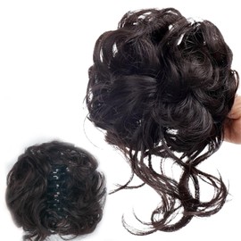 GWAWG Hair Accessories Bun Claw Clip Messy Bun Ponytail Extension Claw Clip Hair Extension Clips Hair Scrunchies for Women (Black brown)