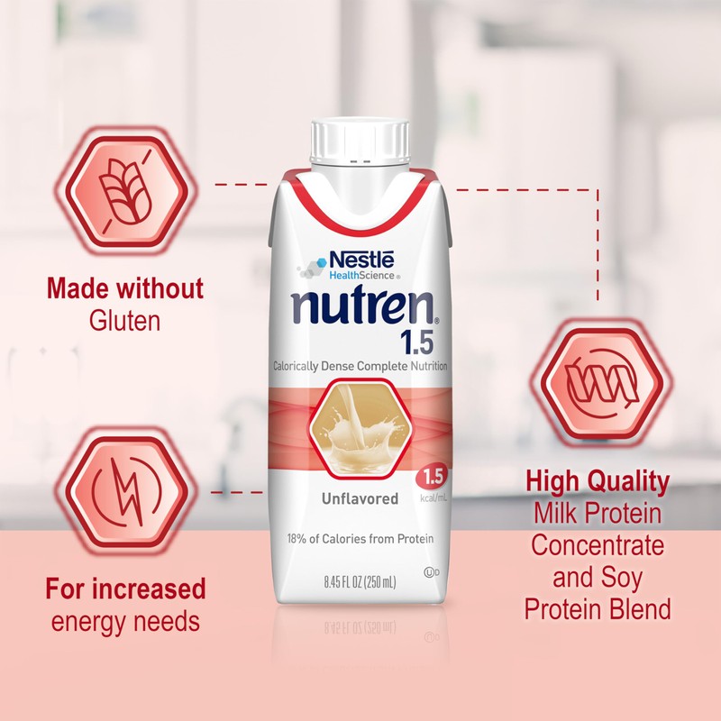 Nestle Nutren 1.5 Tube Feeding Formula Unflavored 250 mL Carton