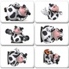 3D Holstein Cow in Various Panels - 6 Rectangular Fridge