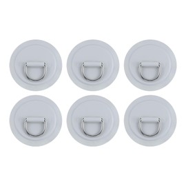 PATIKIL D-Ring Patch, 6 Pcs Stainless Steel D-Ring PVC Patch Pad No Glue Include for Inflatable Boat Paddle Board Canoe Surfboard, Grey