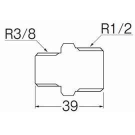 SANEI TS700-1-13X10 Pipe Parts, Stainless Steel, Different Diameter Hex Nipple, R1/2 x R3/8