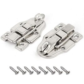 Wood Box Toolbox Cabinet Metal Spring Loaded Latches Catch Toggle Hasp w Screws 2 Sets