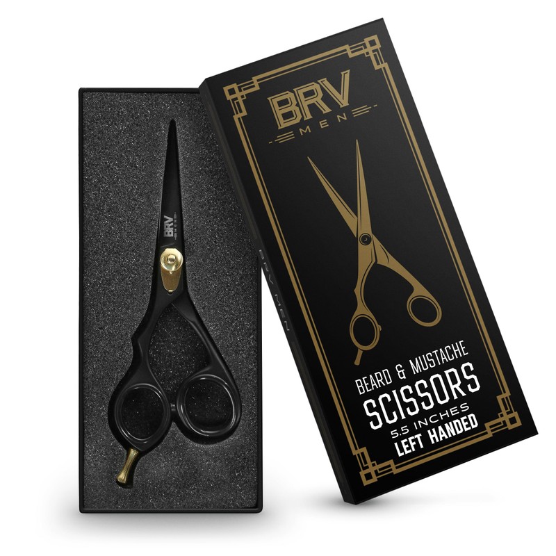 LEFT HANDED Razor Sharp Mustache & Beard Scissors - 5.5"