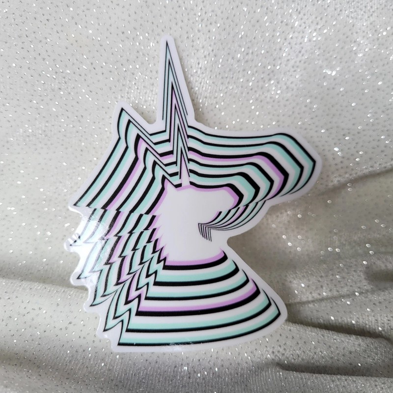 Moonlight Jade STKR087 UNICORN Lover Psychedelic Black White Lilac Light