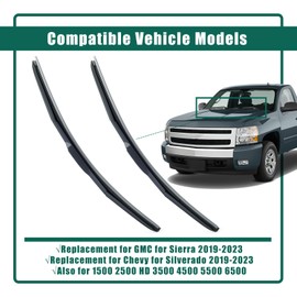 YUXIVCNE 84578275 Windshield Wiper Blade Left/Right Sides Replacement for GMC for Sierra for Chevy for Silverado 2019-2023 1500 2500 HD 3500 4500 5500 6500, 2Pcs