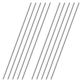 OFFCUP Stainless Steel Round Rods, 10pcs Round Steel Metal Rods, 2mm x 300mm Round Steel Rod High Speed Steel Bar Stock for Shaft Gear Drill Lathes Boring Machine Turning Miniature DIY Craft