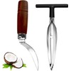 2 PCS Coconut Opener Tool Set Coconut Meat Remover Stainless