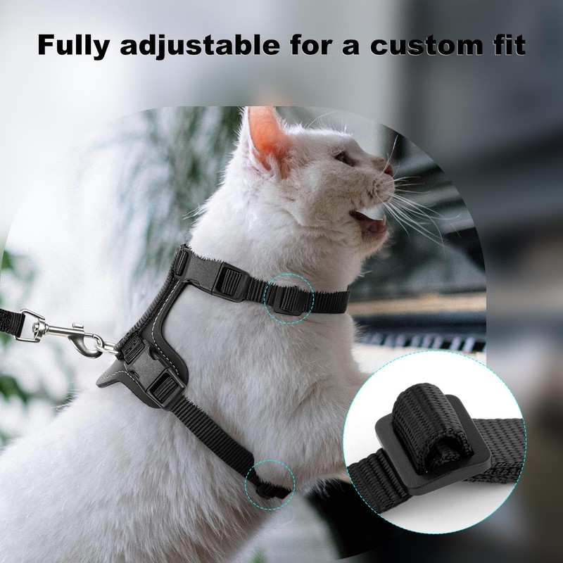 Plutus Pet Adjustable Cat Harness and Lead Set, Quick Release,