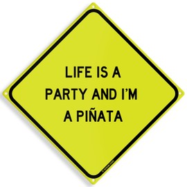 Life Is A Party And I'm A Pinata Funny Mexican Spanish Humor 12" x 12" Funny Tin Sign (LifeIsAParty)