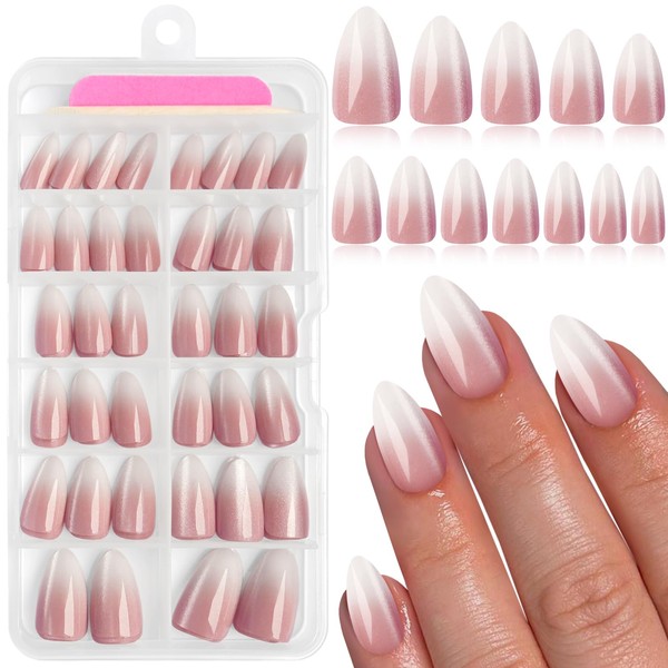 AddFavor Almond Press on Nails, 120pc Cat Eye Press On