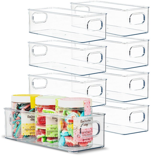 primebox Plastic Food Storage 8 Pack Clear Container Bin with