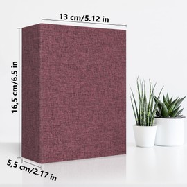 Vienrose Linen Photo Album 4x6 300 Pockets Photobooks Black Page Large Capacity Picture Albums for Valentine Wedding Christmas Birthday (100 pockets, Purple)