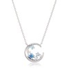 Bloom 0772-1565-0019-0000 Silver Rhodium Plated Cubic Zirconia Moon Necklace, Sterling