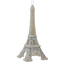 Light Gold and Silver Eiffel Tower Ornaments, 2 Assorted