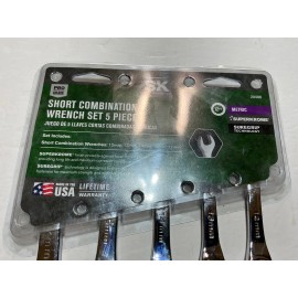 SK NOS S-K 5 piece metric short combination wrench set 12mm-17mm 20406 USA