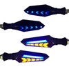 Qurbuns 4 PCS Motorcycle Turn Indicator Lights, Arrow Shape Flowing