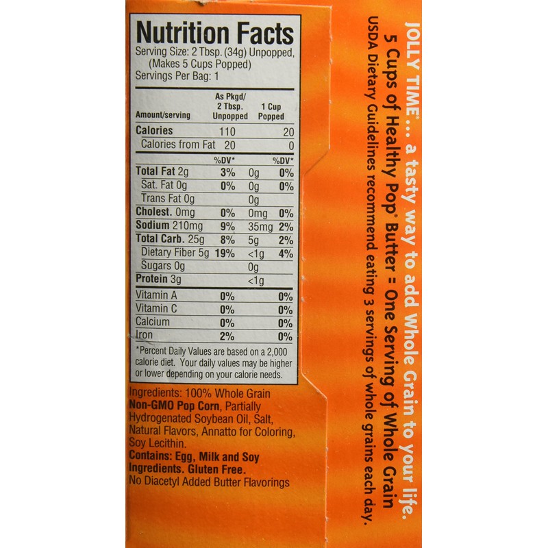 Jolly Time Microwave Pop Corn Healthy Pop Butter 100 Calorie