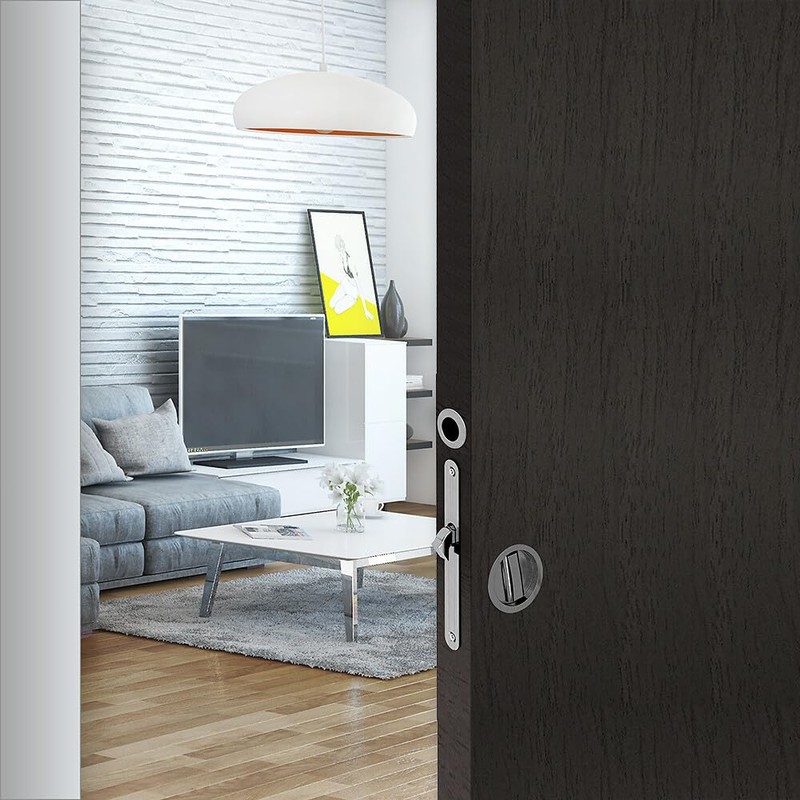 Toilet Hook Lock Set for Sliding Doors, Round Door Rosette