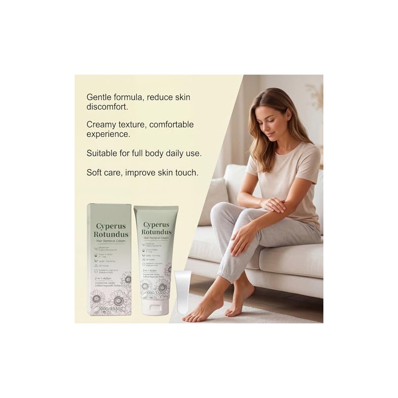 Crema Depilatoria 2 en 1 para Mujer, con Ingredientes Naturales