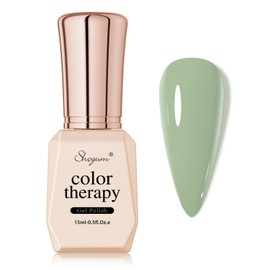 SHOYUM Eucalyptus Green/Sage Green Color Gel Nail Polish 15ml, Soak Off U V LED Nail Lamp Gel Polish Nail Art Manicure Salon DIY Home 0.51Oz Gift for Women