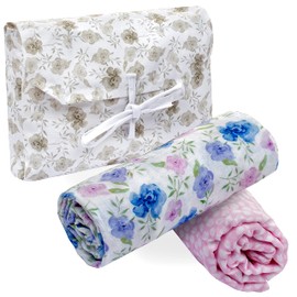 Baby Swaddle Blanket Set, Muslin Swaddle Blanket for Girls & Boys, Soft Silky Receiving Swaddle Wrap 70% Viscose Made of Bamboo, 30% Cotton, Large 47 x 47 inches, Set of 2 (Pink)