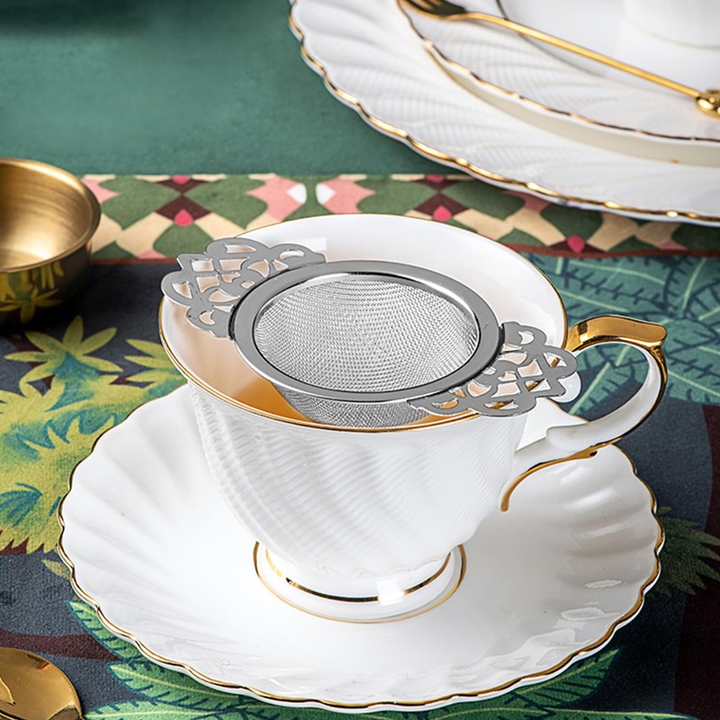 2Pcs Tea Strainer with Bowl, Stainless Steel Loose Tea Strainer,
