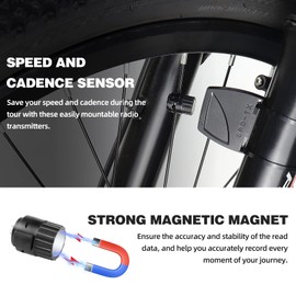 SPGOOD Wireless Bicycle Computer, 19 Functions, IP54 Waterproof with Backlit Display, Bicycle Speedometer, Automatic Start/Stop Bicycle Speedometer, Wireless, Speedometer Bicycle Black (Black)