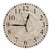 KEEPSUPER Wicker Carpet Texture Wall Clock Clock 10 Inch Silent