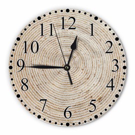 KEEPSUPER Wicker Carpet Texture Wall Clock Clock 10 Inch Silent Non-Ticking Clocks Battery Operated for Home Living Laundry Room Kitchen Bedroom Office