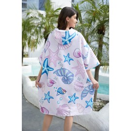 NUBURGREY Surf Poncho Changing Towel Quick Dry Swim with Pocket Plus Size Terry Cloth Swim Men Women Towel Poncho Hoodie