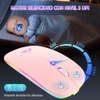 EASYTAO Mouse Inalámbrico, Mouse Bluetooth/Wireless2.4GHz Modos Dual Recargable con Iluminación
