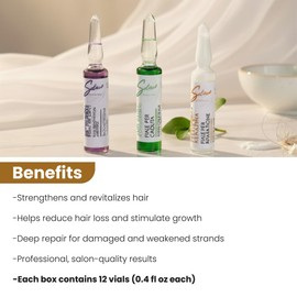 Seleine Essential Hair – Hair Ampoules – Professional Hair Repair Treatment for Damaged Hair, Hair Loss & Growth – Keratin, Semi Di Lino & Milk Formulas – (12 x 0.4 fl oz)