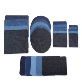 25 Parches de Tela Vaquera, 5 Tamaños de Parches, Parches Termoadhesivos para Reparación de Ropa, de Moda para Coser, Reparar, Ideal para Camisas, Jeans, Bolsos y Más