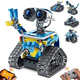VEPOWER 5in1 STEM Robot Building Set for Kids, Remote & App Controlled Wall Robot Educational Coding Creator Technic Toys, Creative Gifts for Boys Girls Aged 6 7 8-13 (488 Pieces)