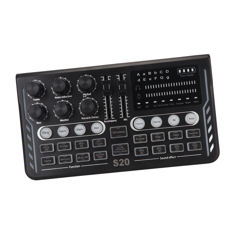 BT5.0 Wireless Sound Card Noise Reduction Modes Adjustable Sound Mixer